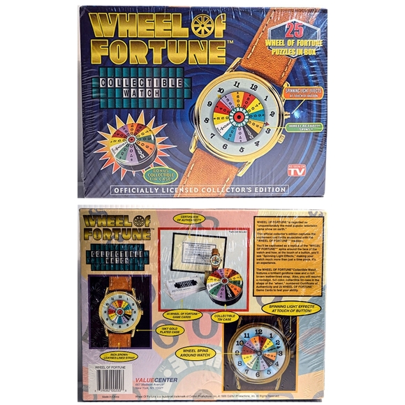 Vintage 90s Wheel of Fortune Retro ASTV Game Show Collectible Tin Watch Case - Picture 4 of 15